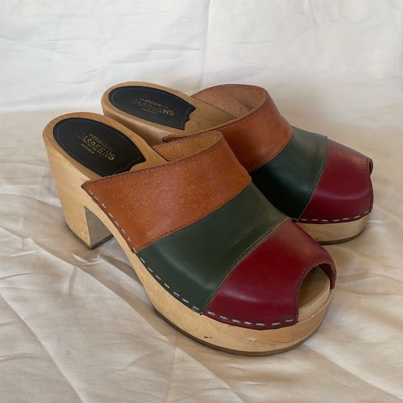 SWEDISH HASBEENS PLATFORM CLOGS SZ 37 - Picture 2 of 9
